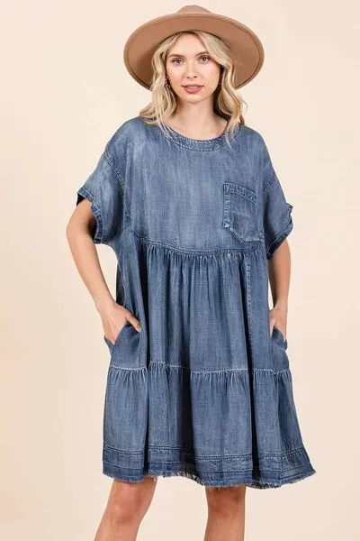 Oversized Tier Mini Dress