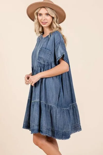 Oversized Tier Mini Dress
