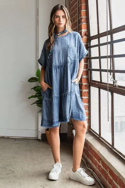 Oversized Tier Mini Dress
