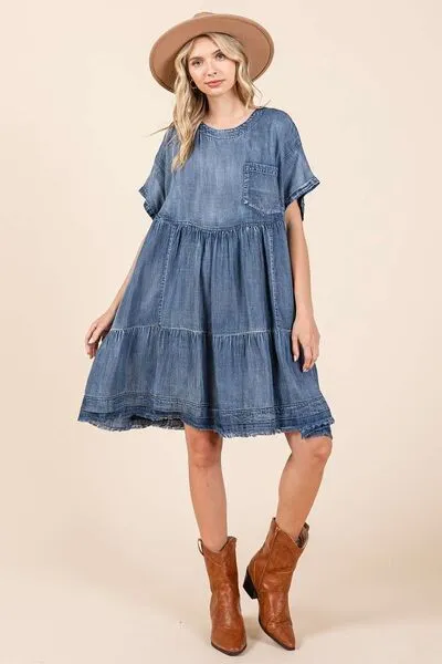 Oversized Tier Mini Dress