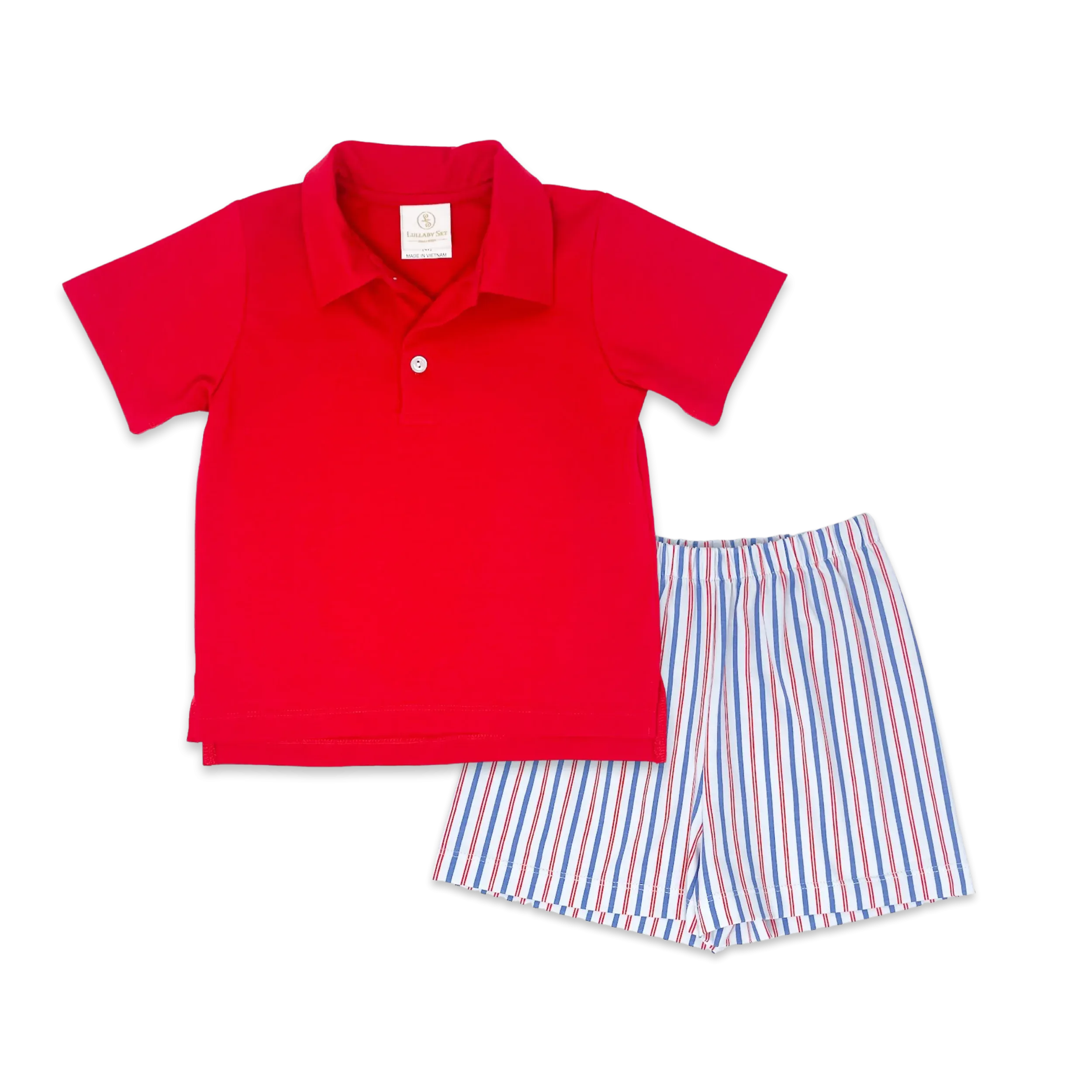 Parket Short Set - Red, Patriotic Pinstripe