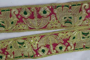 Pink Fancy Zari Work Embroidered Border