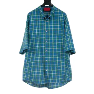 Plaid Button Down w/ Floral Silk Back