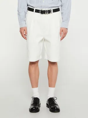 Pleated Shorts in White