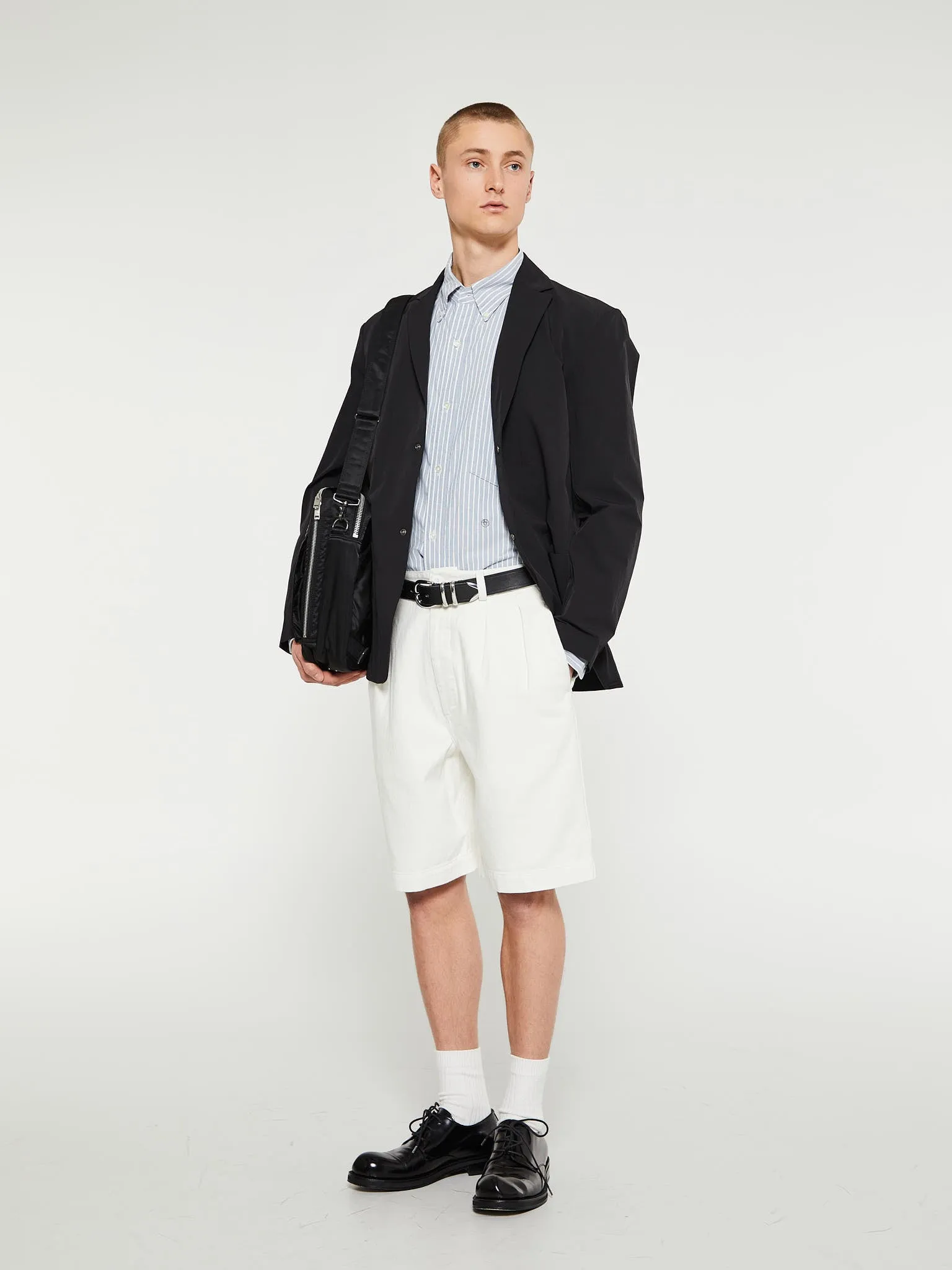 Pleated Shorts in White