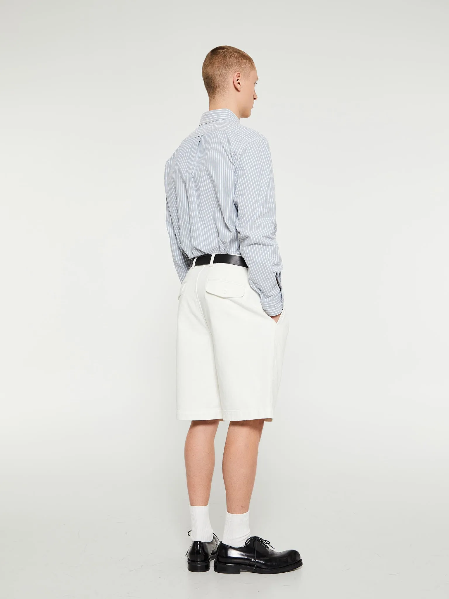 Pleated Shorts in White