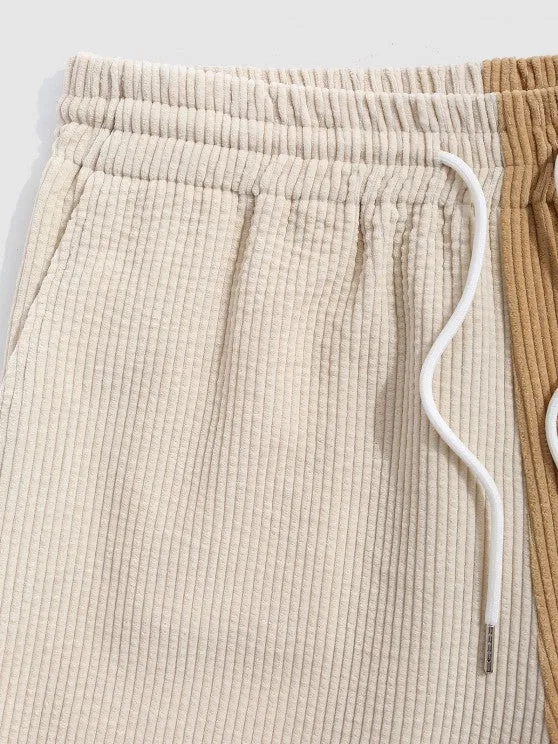 Polo Collared Corduroy Shirt And Shorts