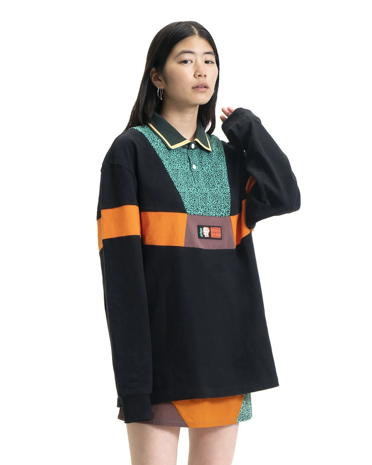 Prince x Brain Dead Invert Long Sleeve Rugby - Black