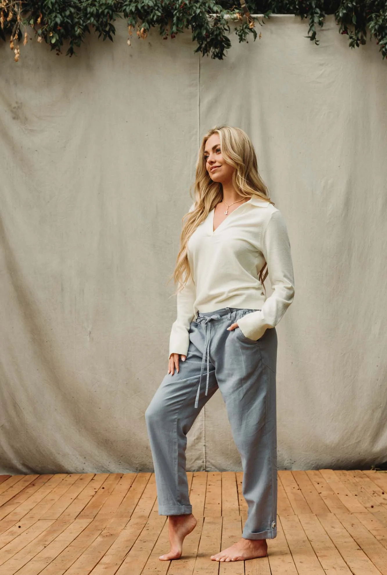 PULL ON CONVERTIBLE PANT - BLUE