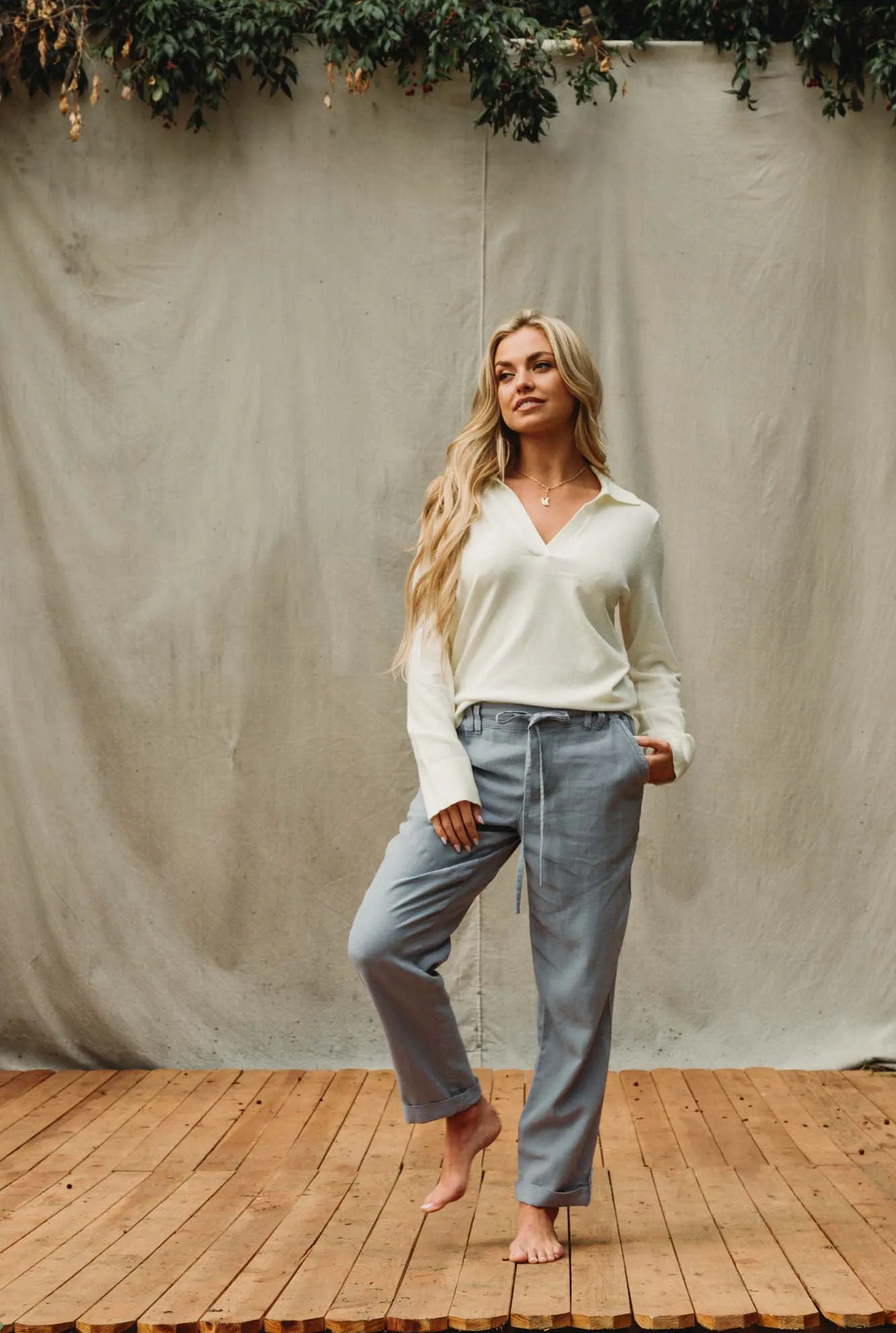 PULL ON CONVERTIBLE PANT - BLUE