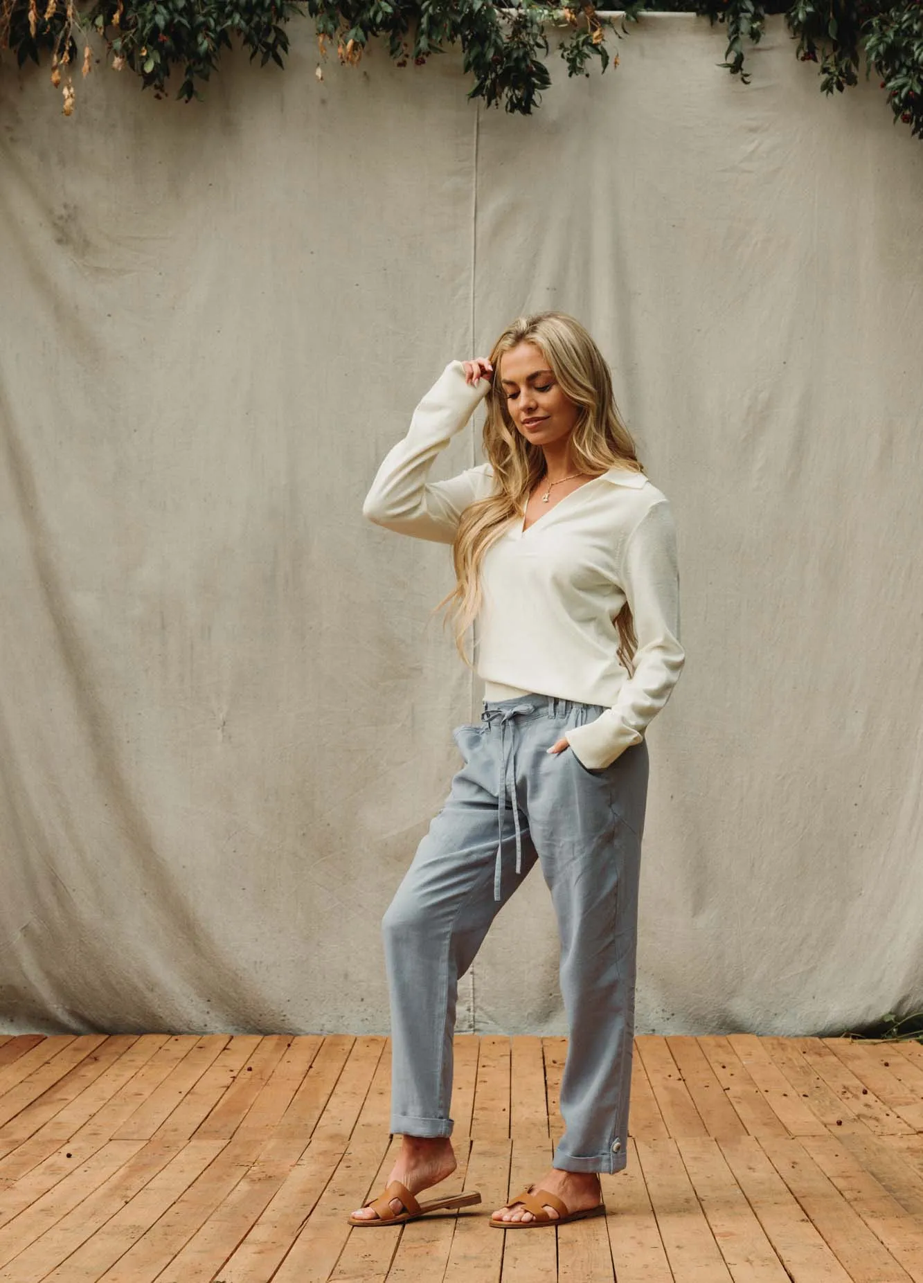 PULL ON CONVERTIBLE PANT - BLUE