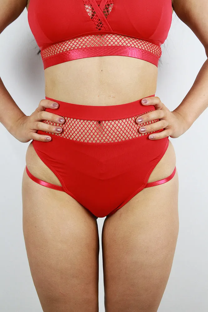 Rarr Felix High Waist Strap Short – Red