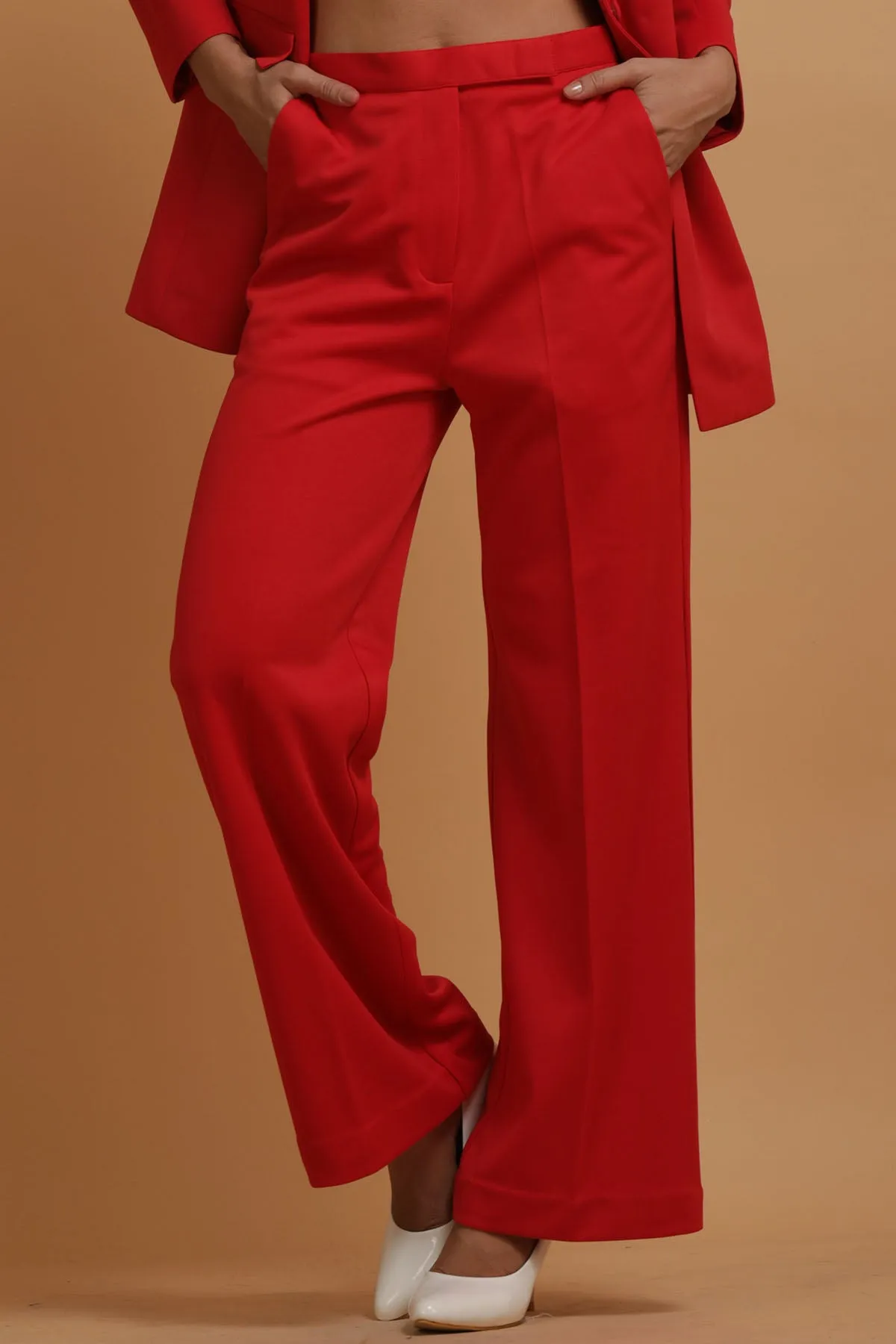 Red Long Blazer Set