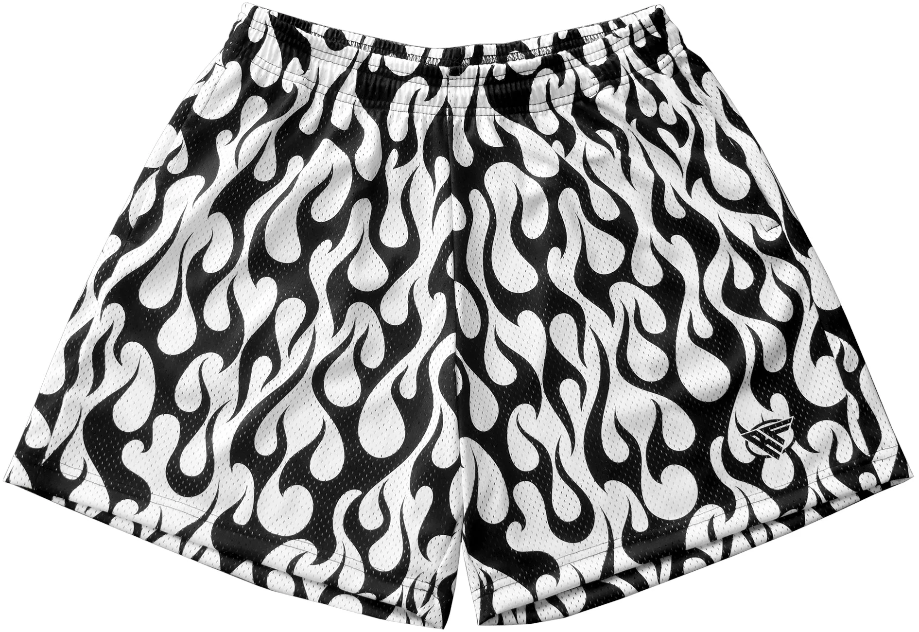 RF Mesh Flame Shorts - White/Black