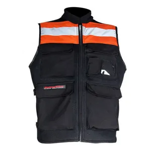 RidingTribe Reflective Waterproof Riding Safety Vest - Black   Orange