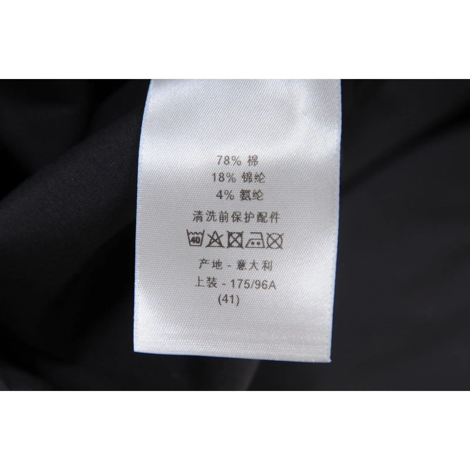 Ring Snap Button Down Shirt Black Cotton Stretch Long Sleeve