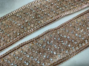 Rose Gold Embellished Stone Trim