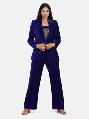Royal Blue Velvet Pant & Suit