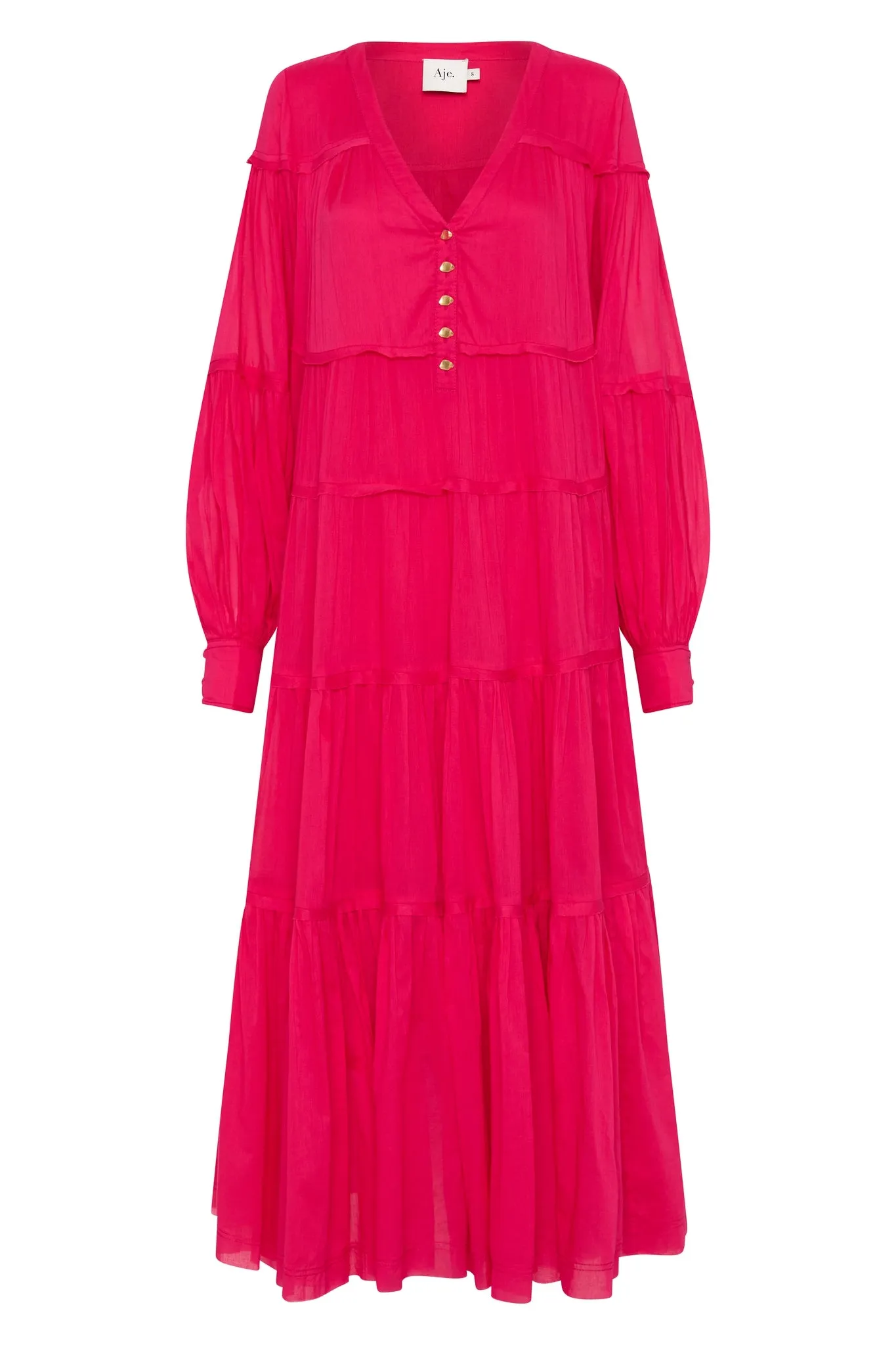 Sally Tiered Plunge Midi Dress