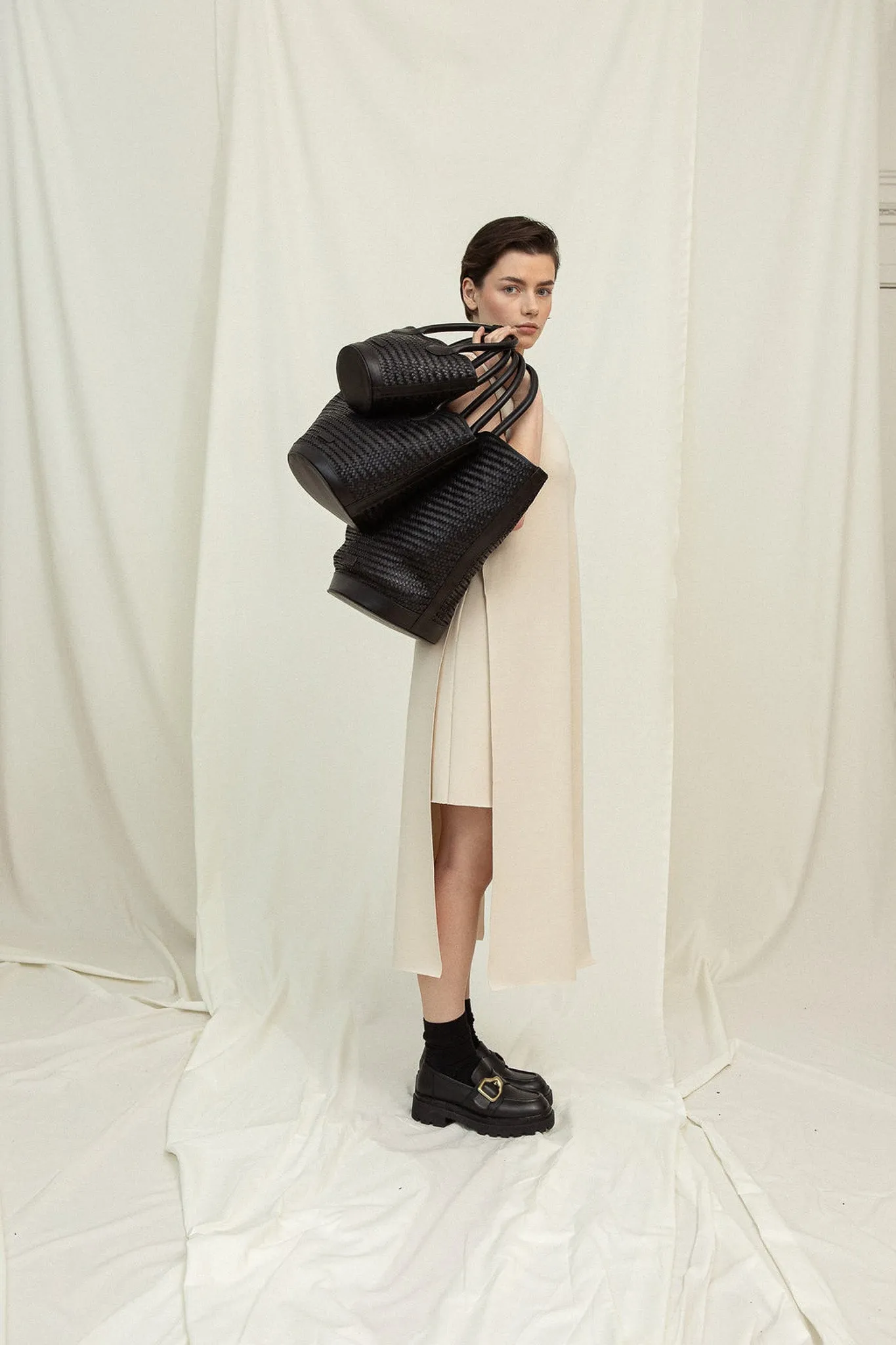 SANDHI Black Twill Tote bag
