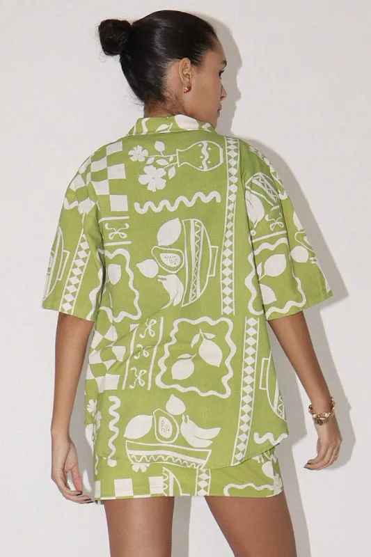 scandi blouse - olive