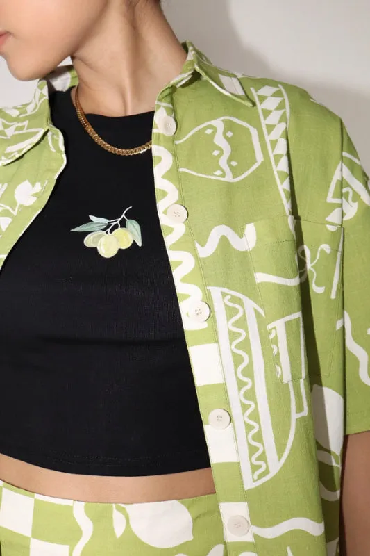 scandi blouse - olive