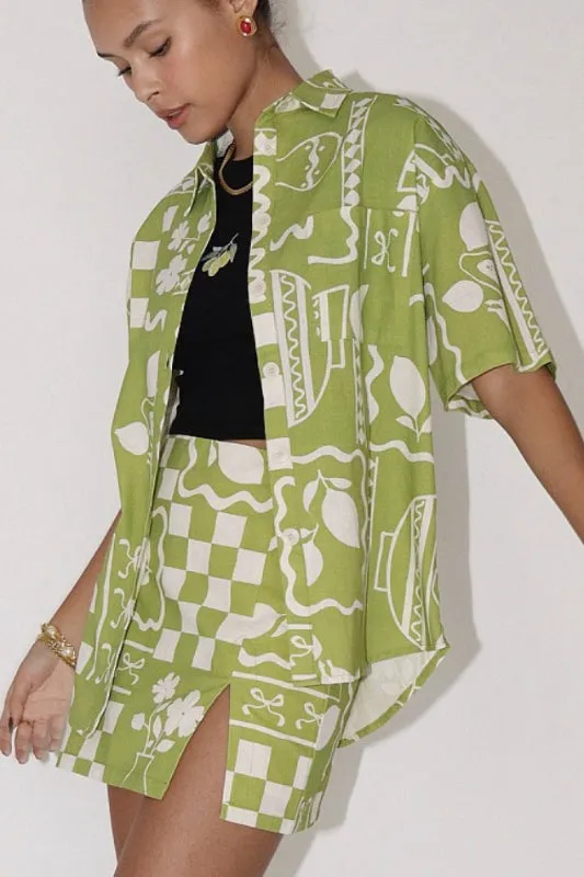 scandi blouse - olive