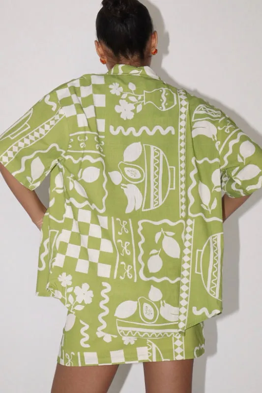 scandi blouse - olive