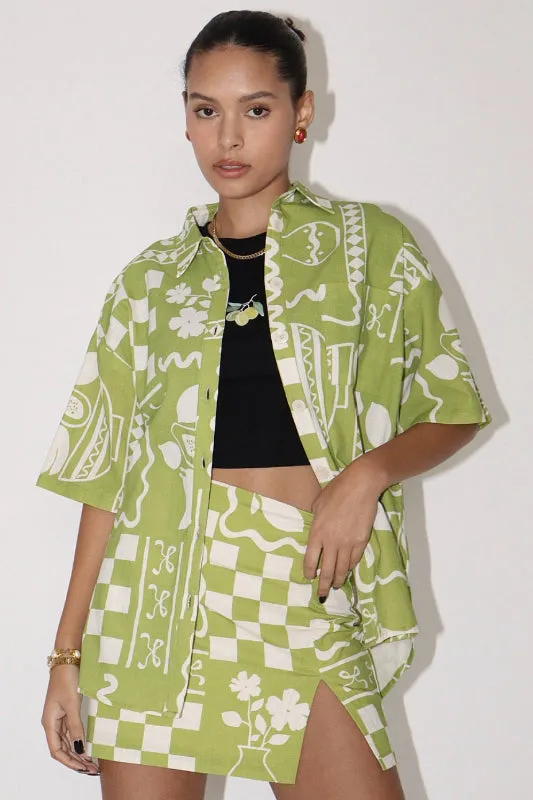 scandi blouse - olive