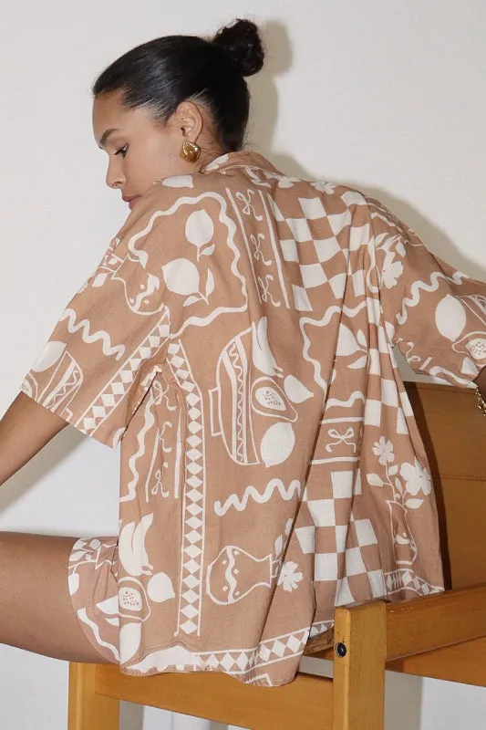 scandi blouse - tan