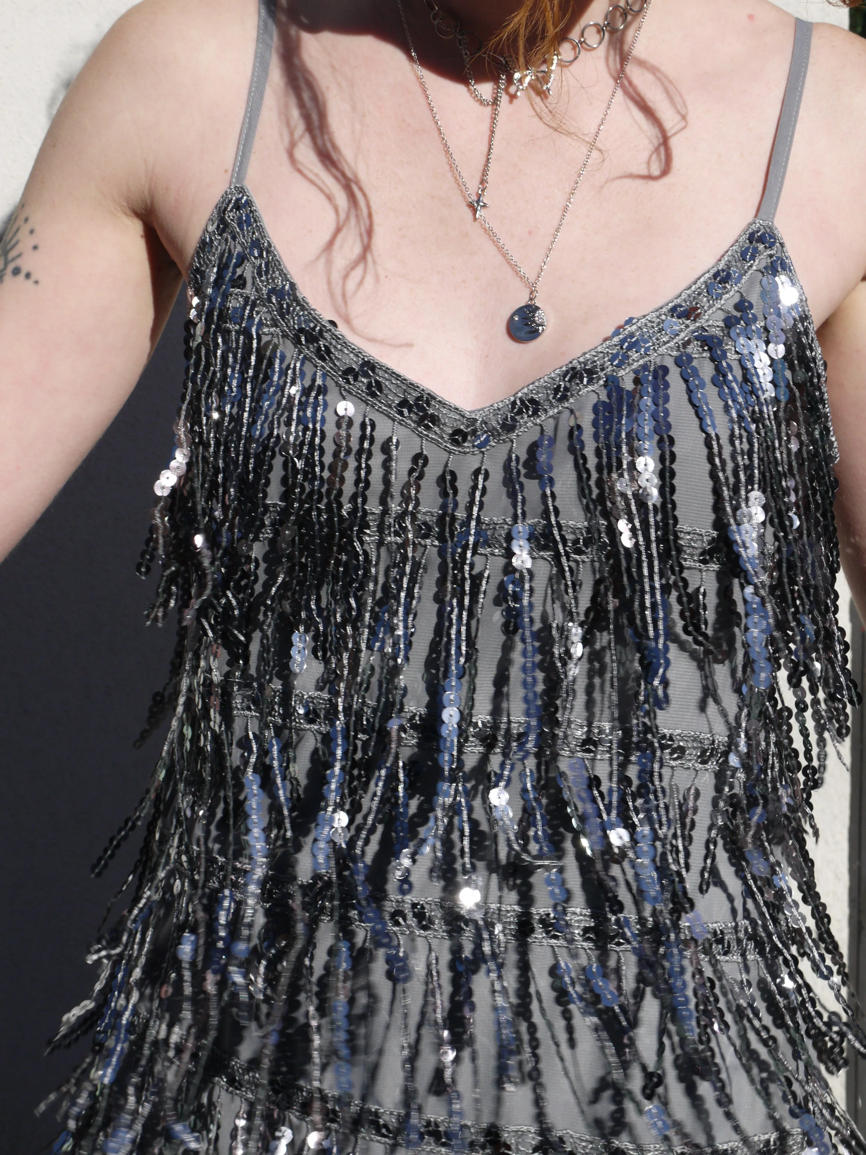 sequin tiered dress