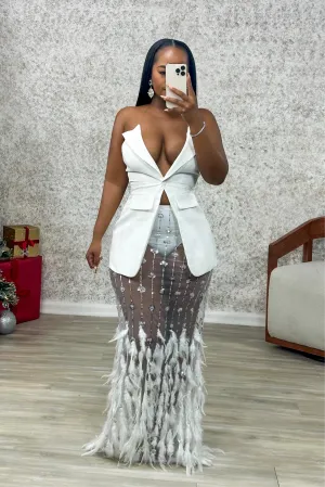 She Is A Start Skirt Set (White)