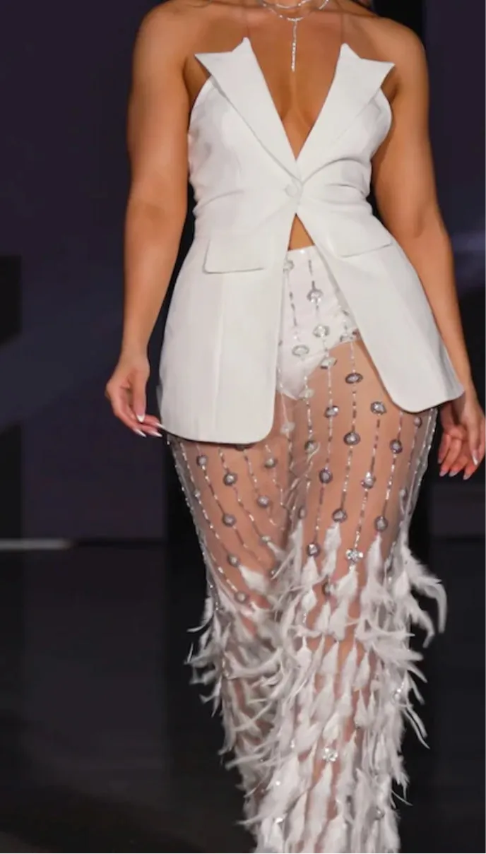 She Is A Start Skirt Set (White)