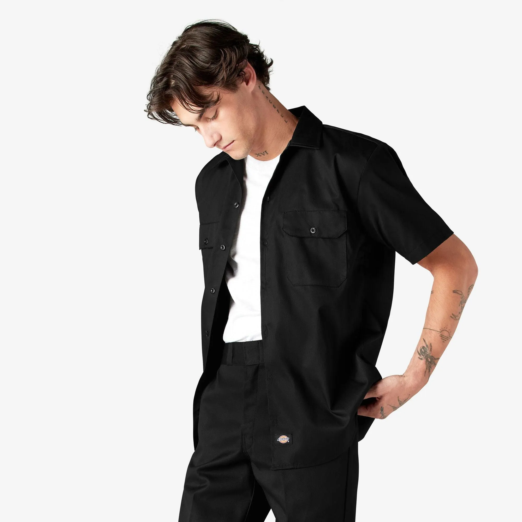 Short Sleeve Work Shirt, Black