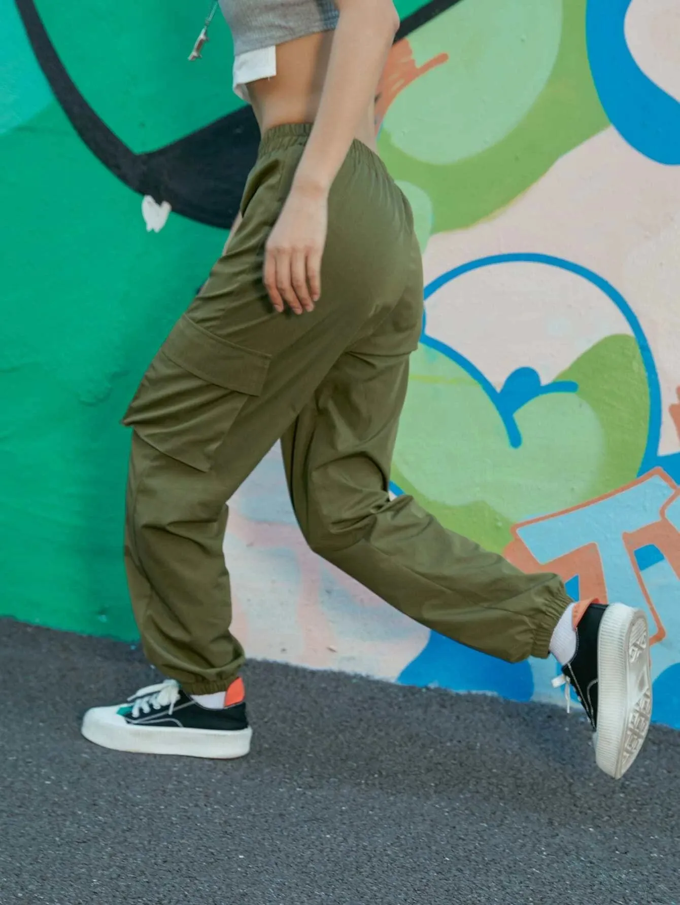 Solid Colored Cargo Jogger