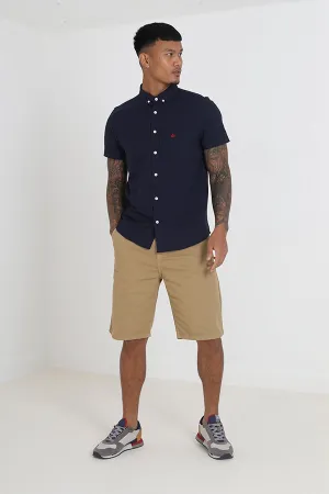 STONE COTTON TWILL UTILITY CARGO SHORTS