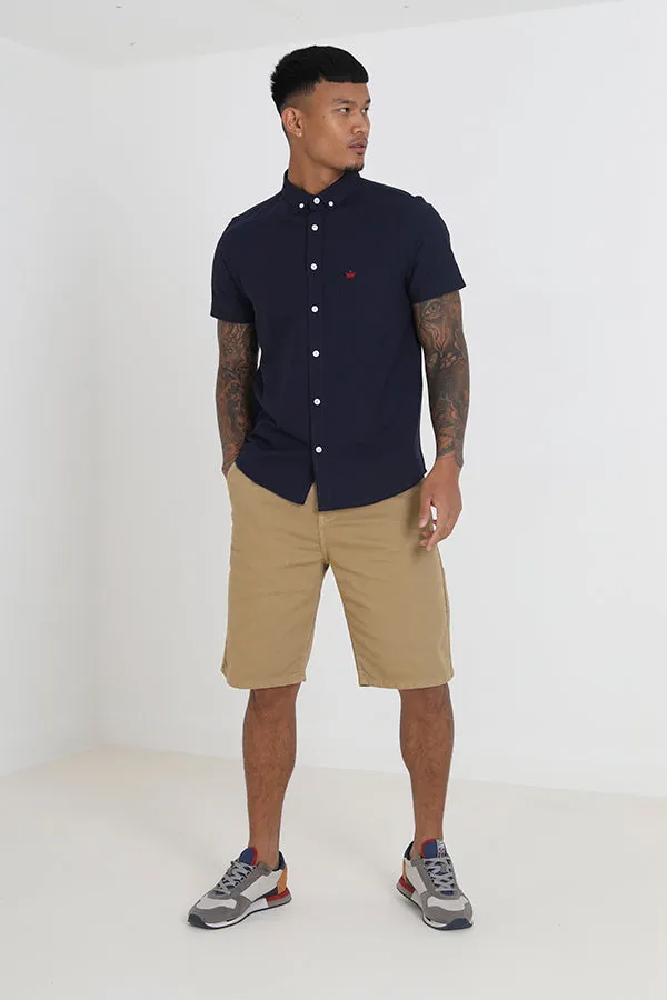 STONE COTTON TWILL UTILITY CARGO SHORTS