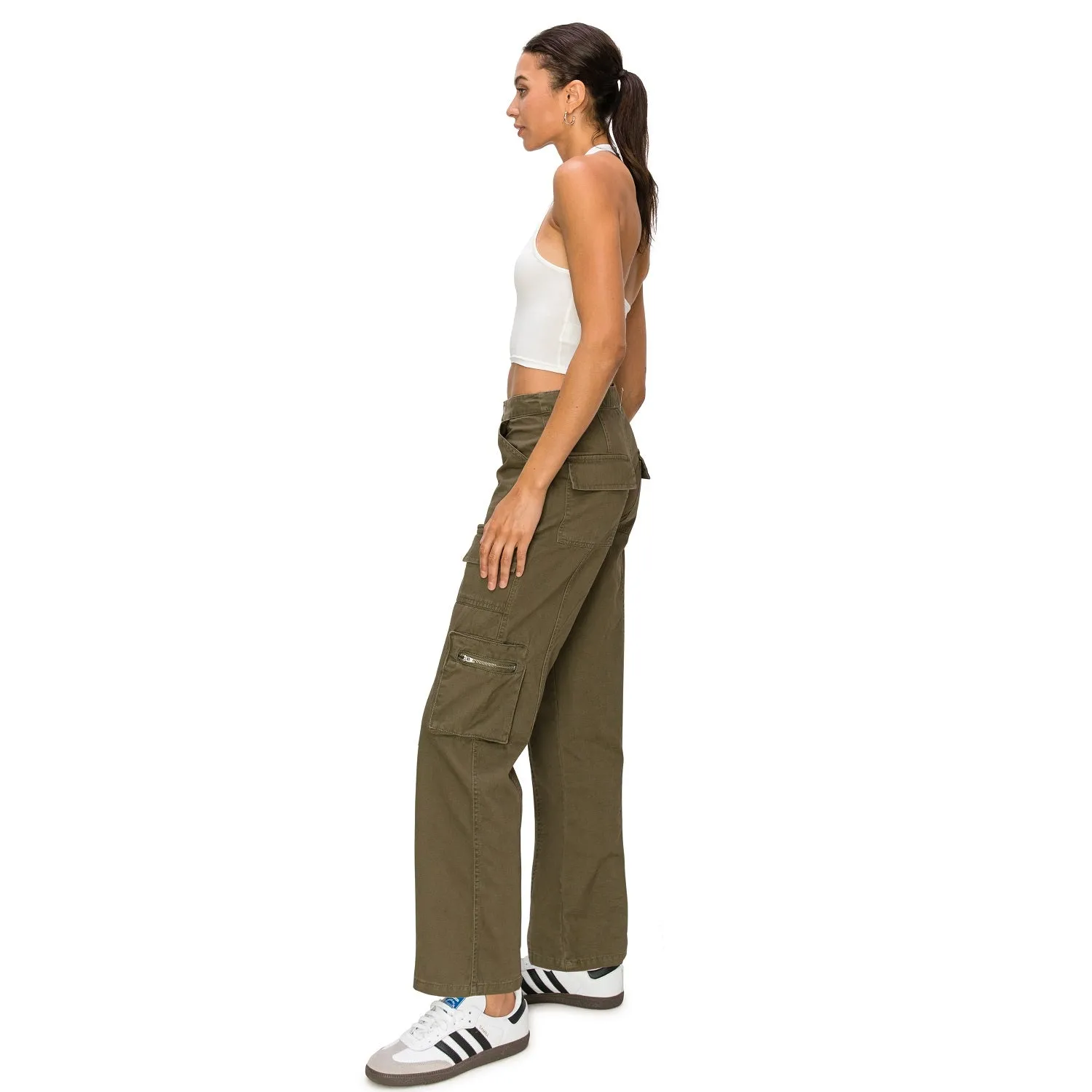Straight Leg Cargo Pants - Olive
