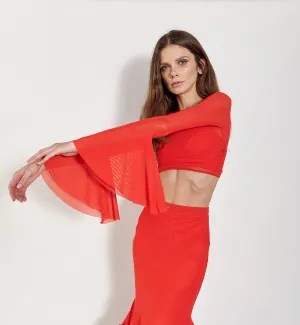 Sunset Red Classic Crop Top