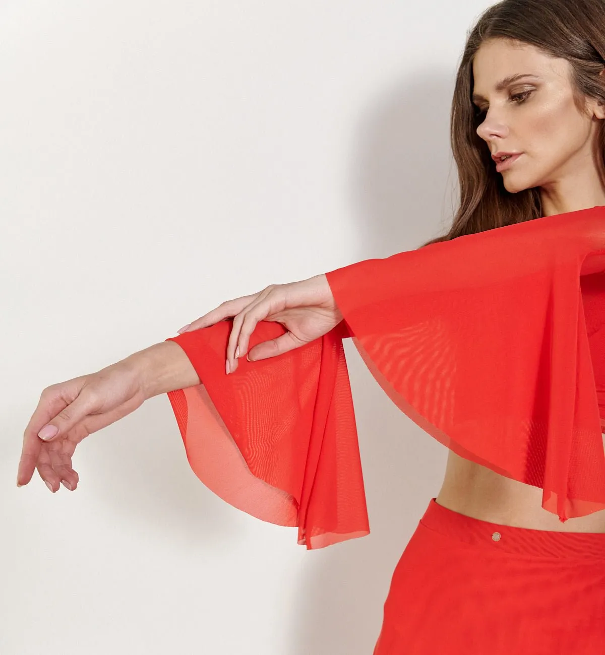 Sunset Red Classic Crop Top