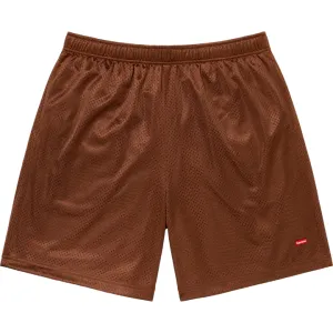 Supreme Small Box Baggy Brown Mesh Shorts