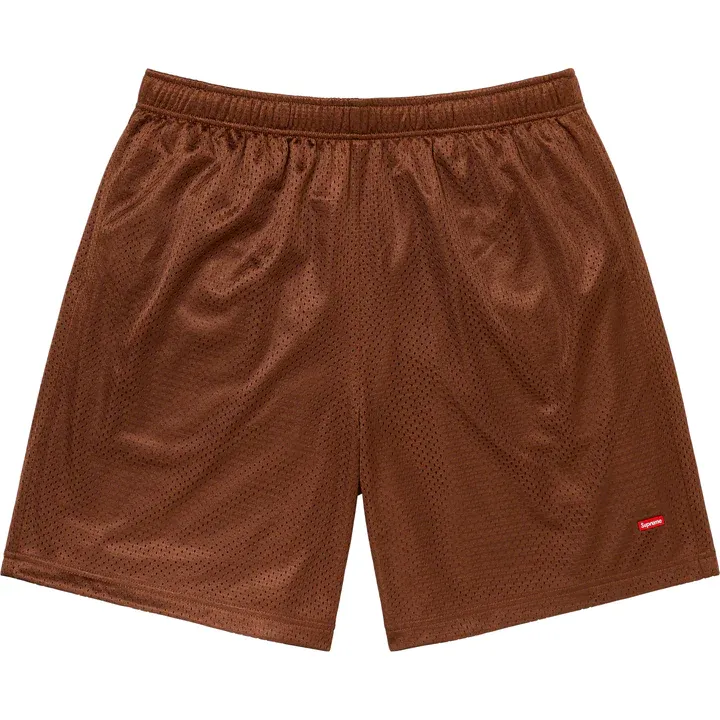 Supreme Small Box Baggy Brown Mesh Shorts