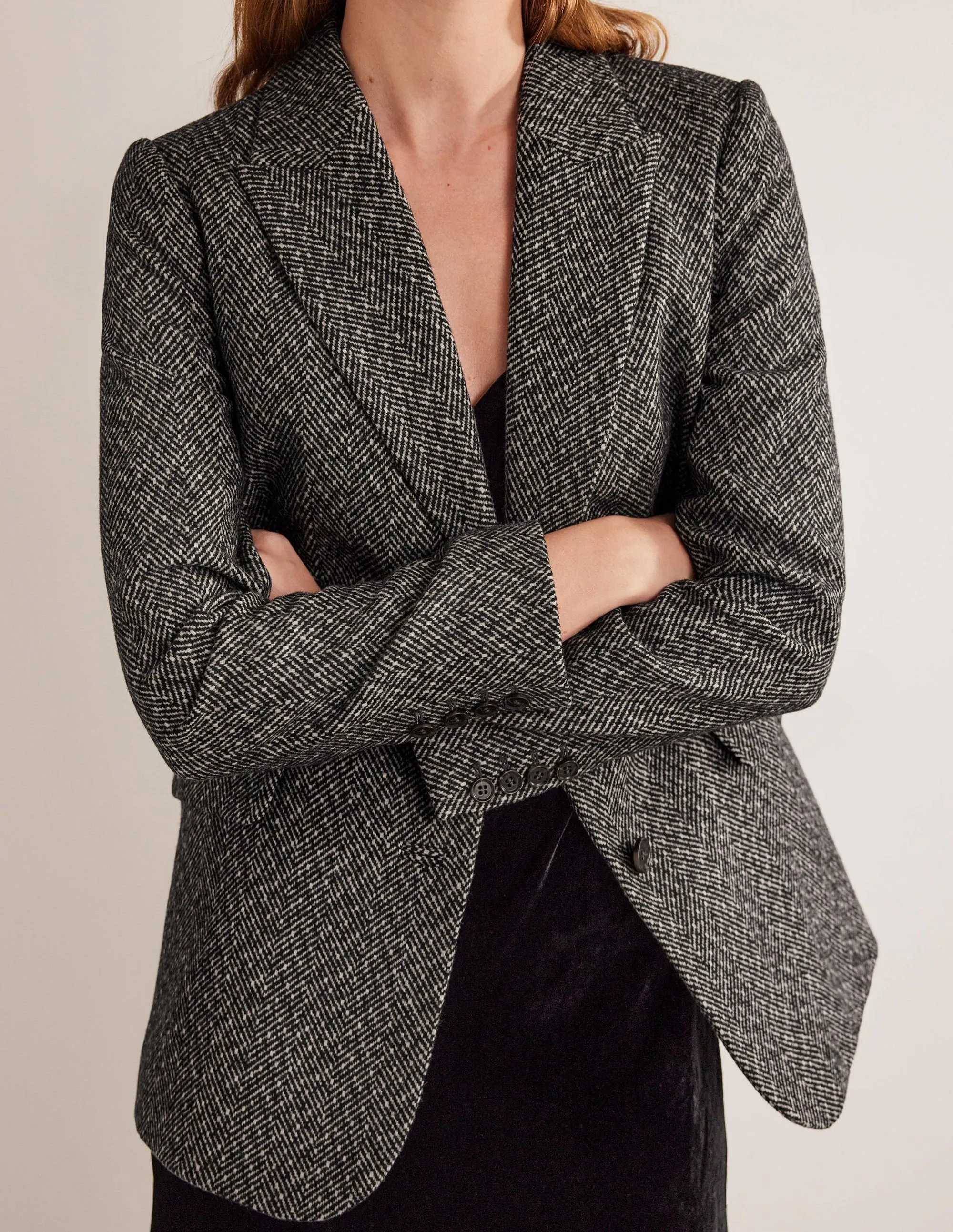 The Brighton Wool Blazer-Herringbone