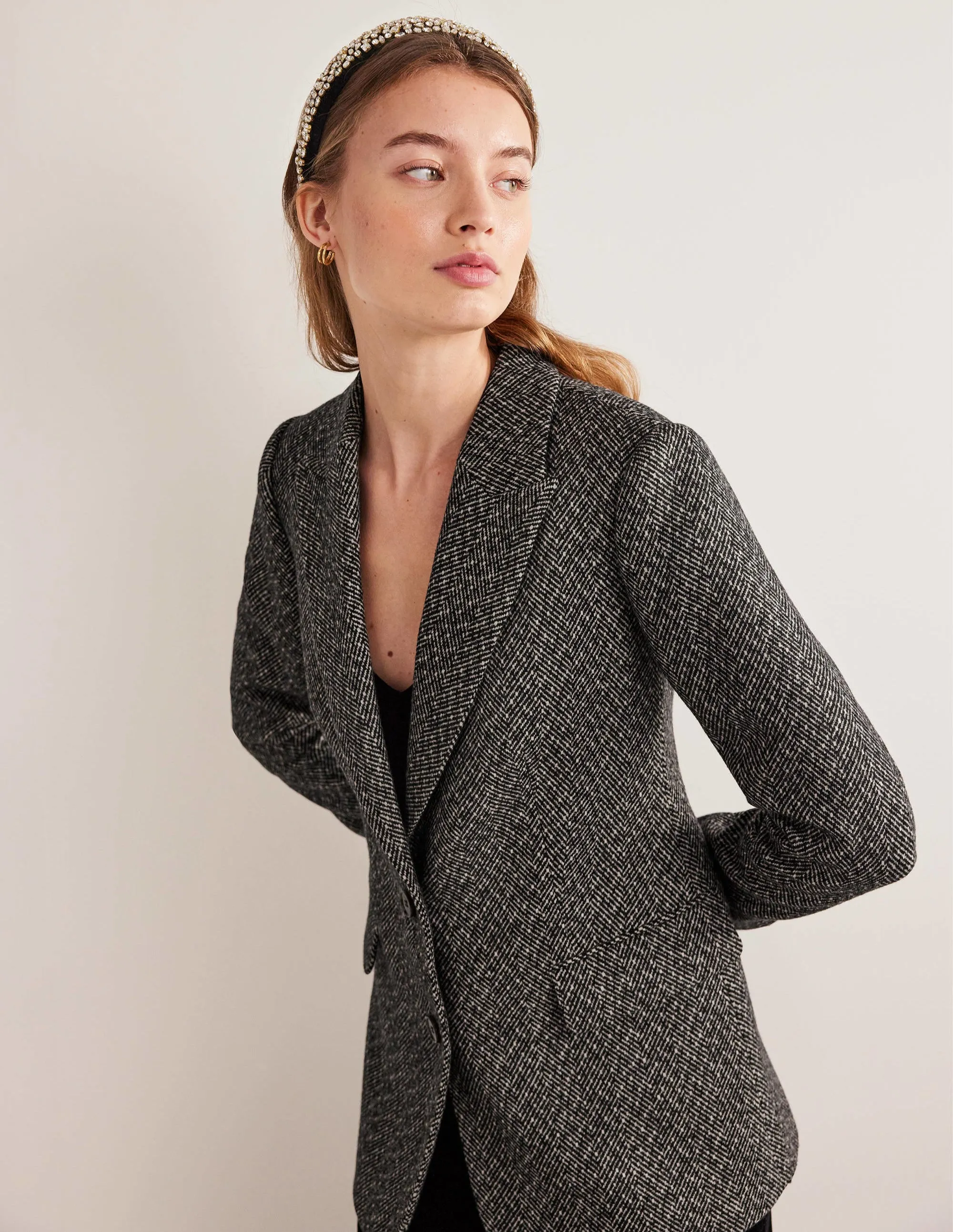 The Brighton Wool Blazer-Herringbone