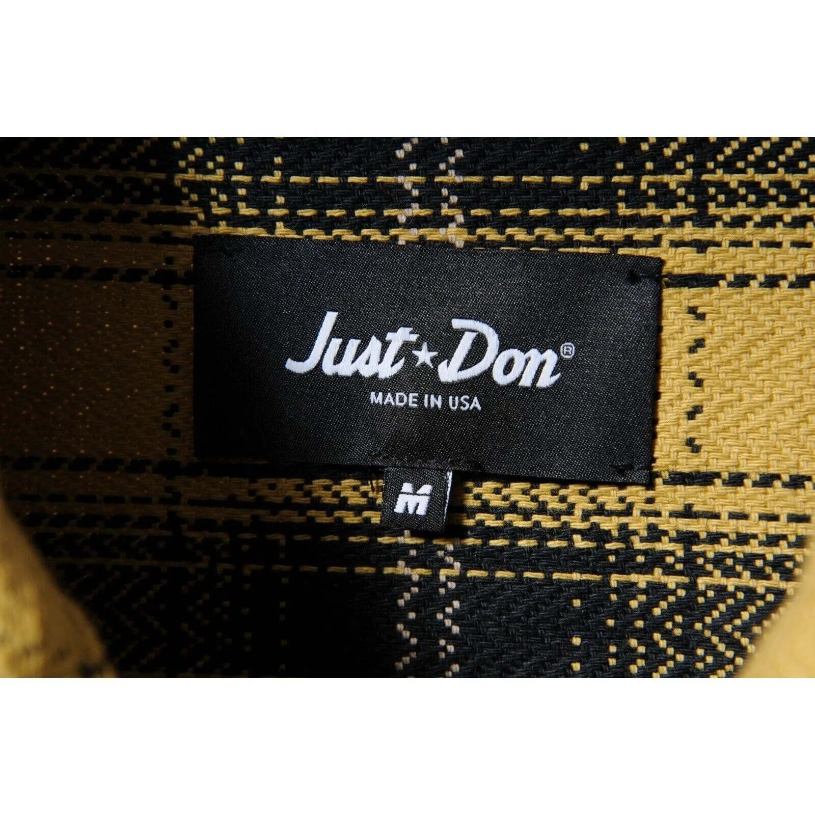 The Dealers Button Down Shirt Yellow Black Plaid Card Print
