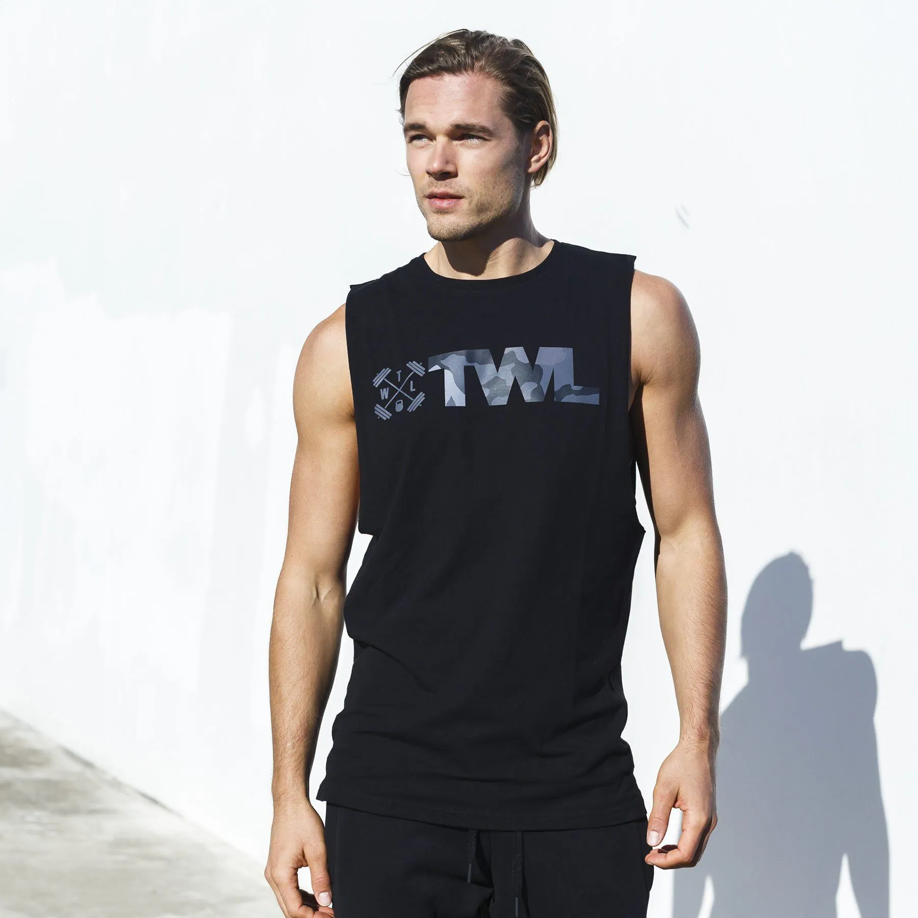 The WOD Life - Men's Classics Gunship Muscle Tank - Black/Camo