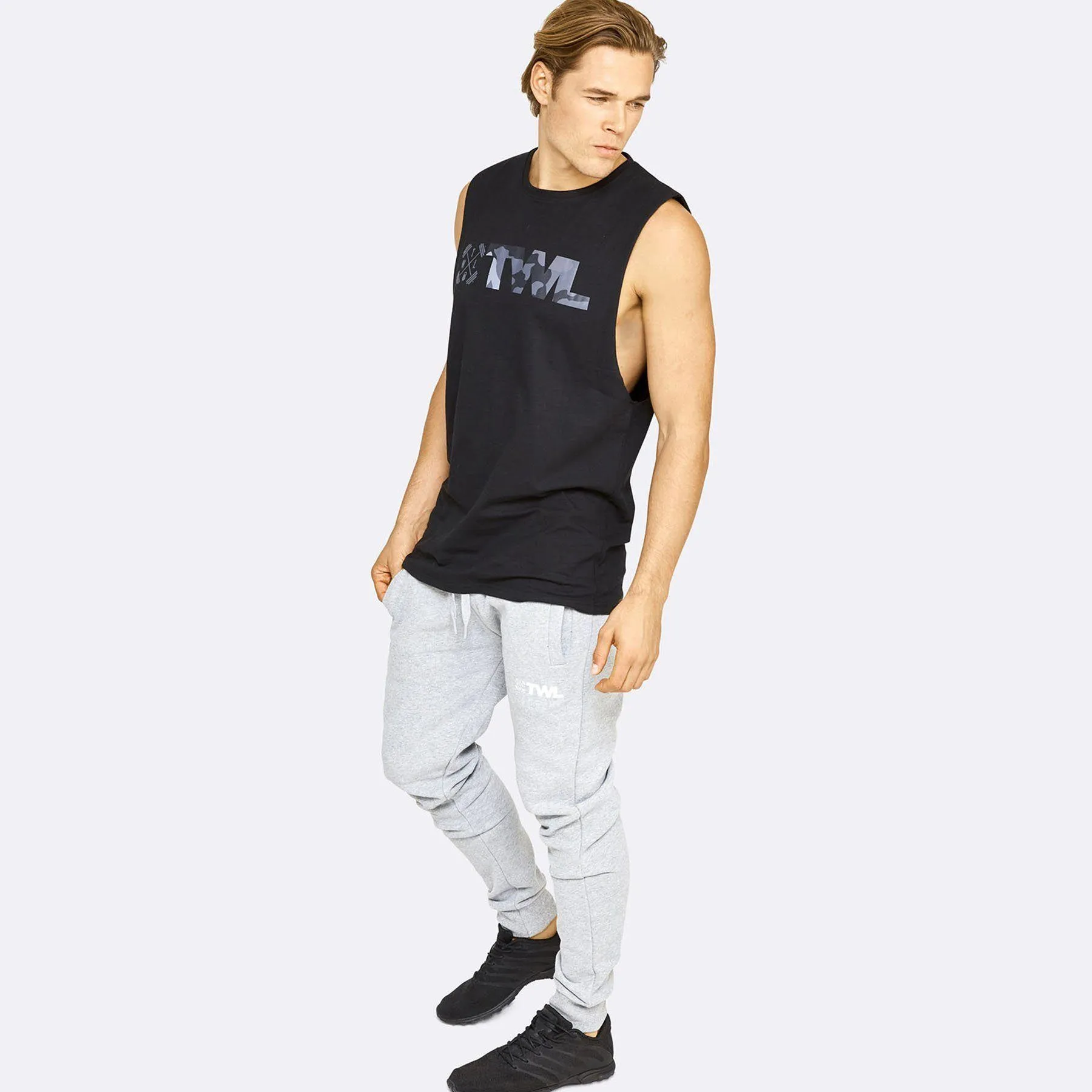 The WOD Life - Men's Classics Gunship Muscle Tank - Black/Camo