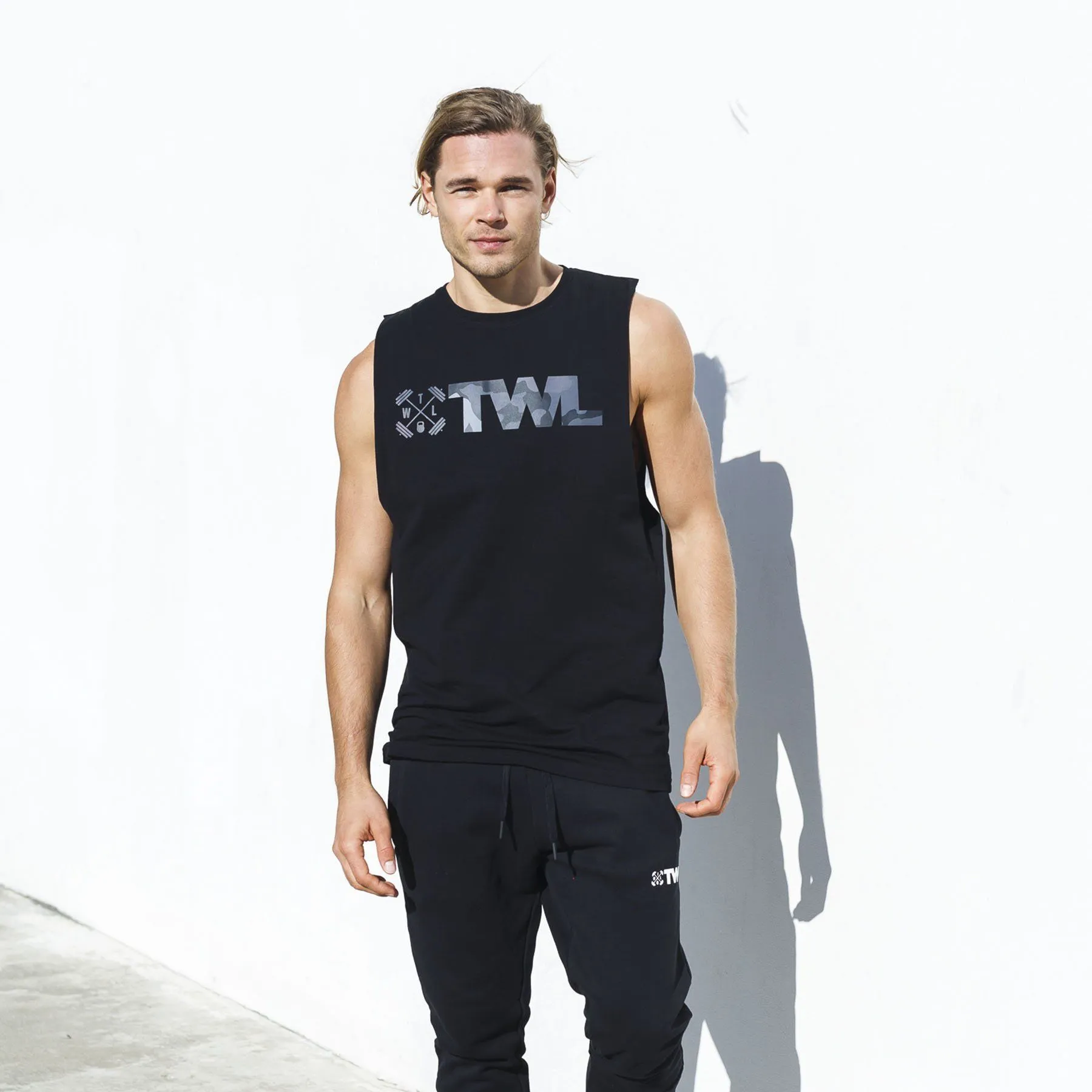 The WOD Life - Men's Classics Gunship Muscle Tank - Black/Camo