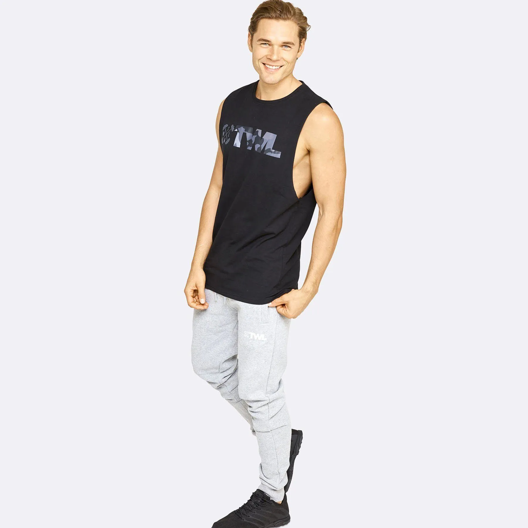 The WOD Life - Men's Classics Gunship Muscle Tank - Black/Camo