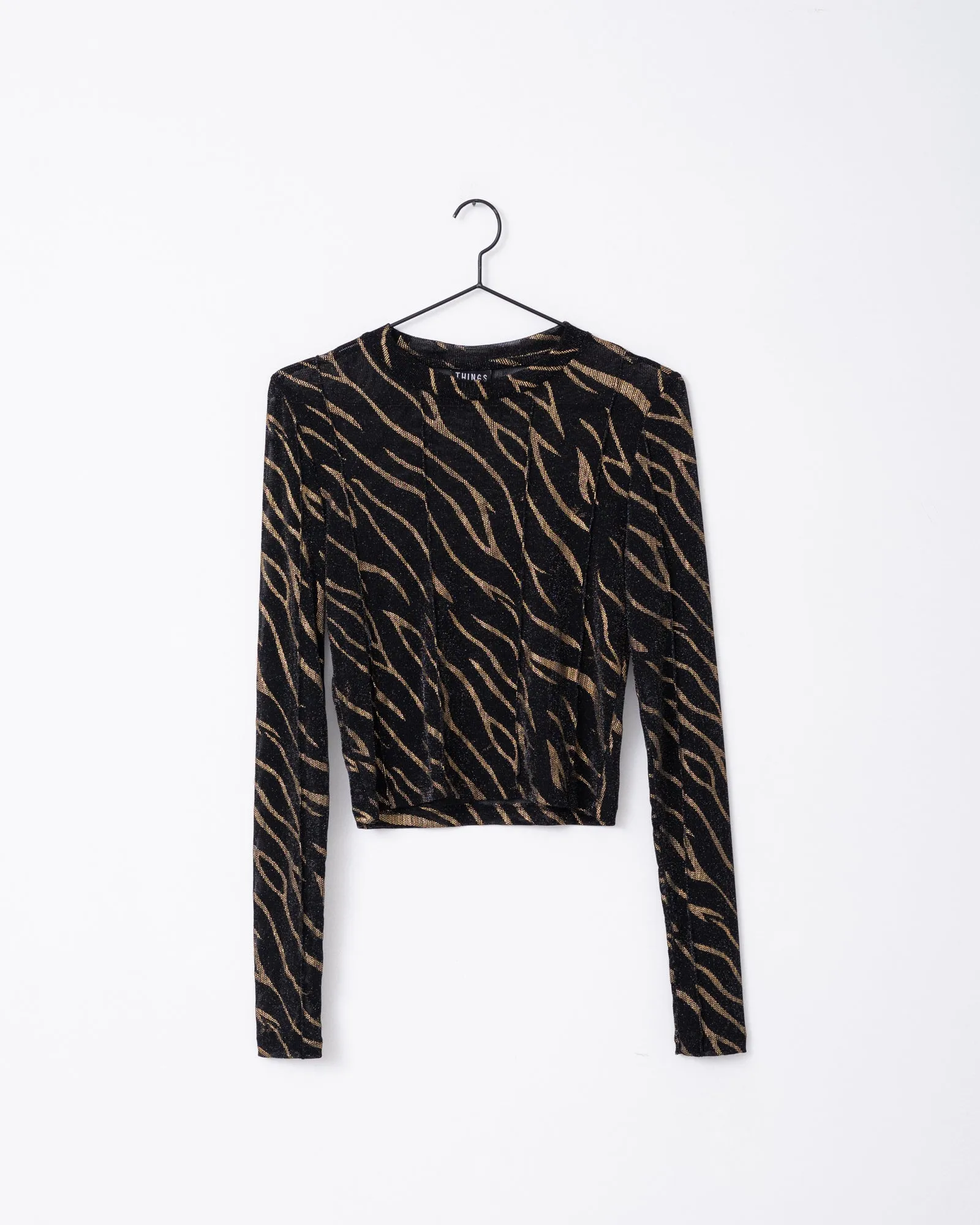 TILTIL Annick Zebra Mesh Top Black Glitter